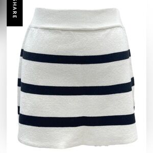 Queen of Sparkles white & black striped sweater skirt